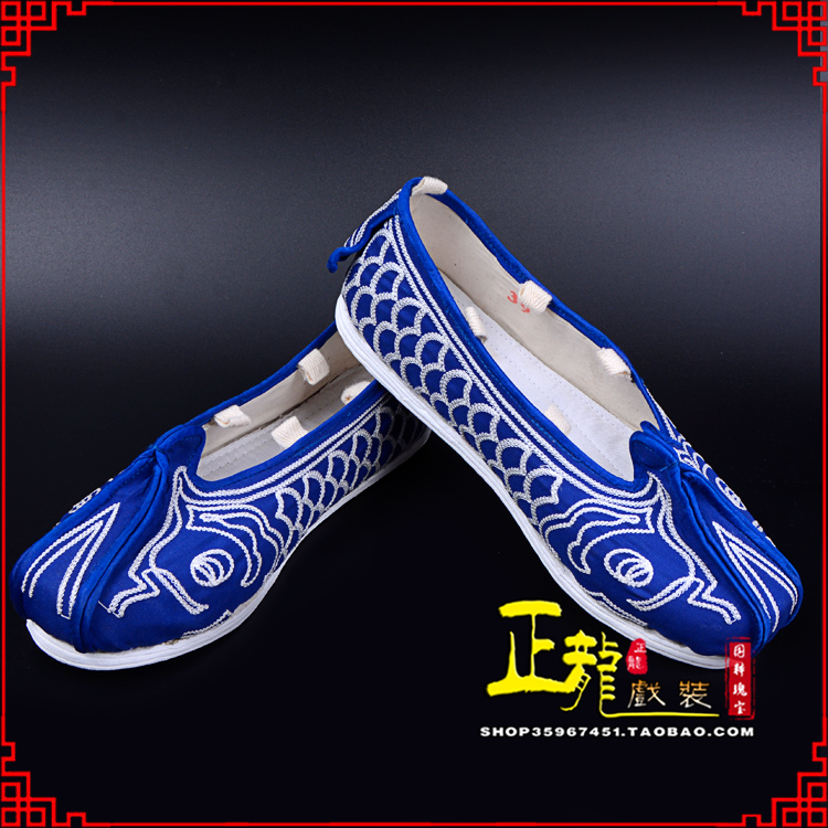 南沙群岛戏鞋舞台演出鞋水路英雄三义斋布底鱼鳞洒