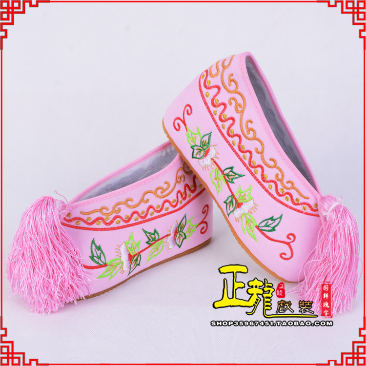 南沙群岛花旦鞋女绣花彩鞋 舒适款草花内高彩鞋