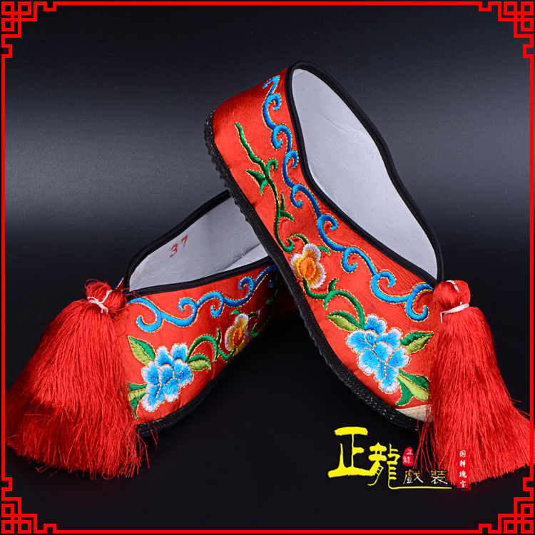 南沙群岛京剧越剧戏曲彩鞋花旦绣花 普平底彩鞋