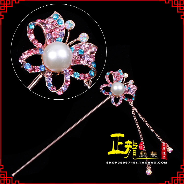 南沙群岛花旦小姐青衣头饰簪子 蝴蝶发簪