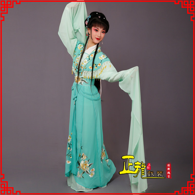 南沙群岛青衣水袖戏服演出服 云肩花旦衣